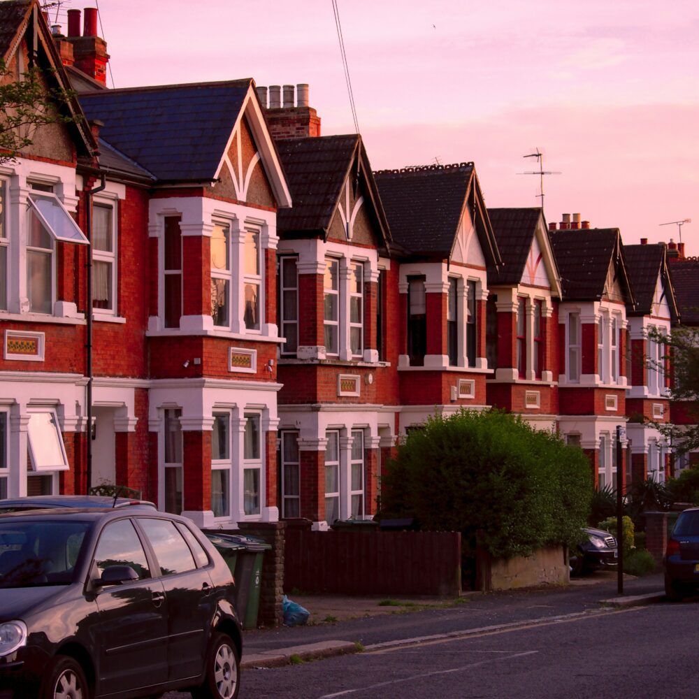 Victorian terrace at sunset, Leytonstone, London
